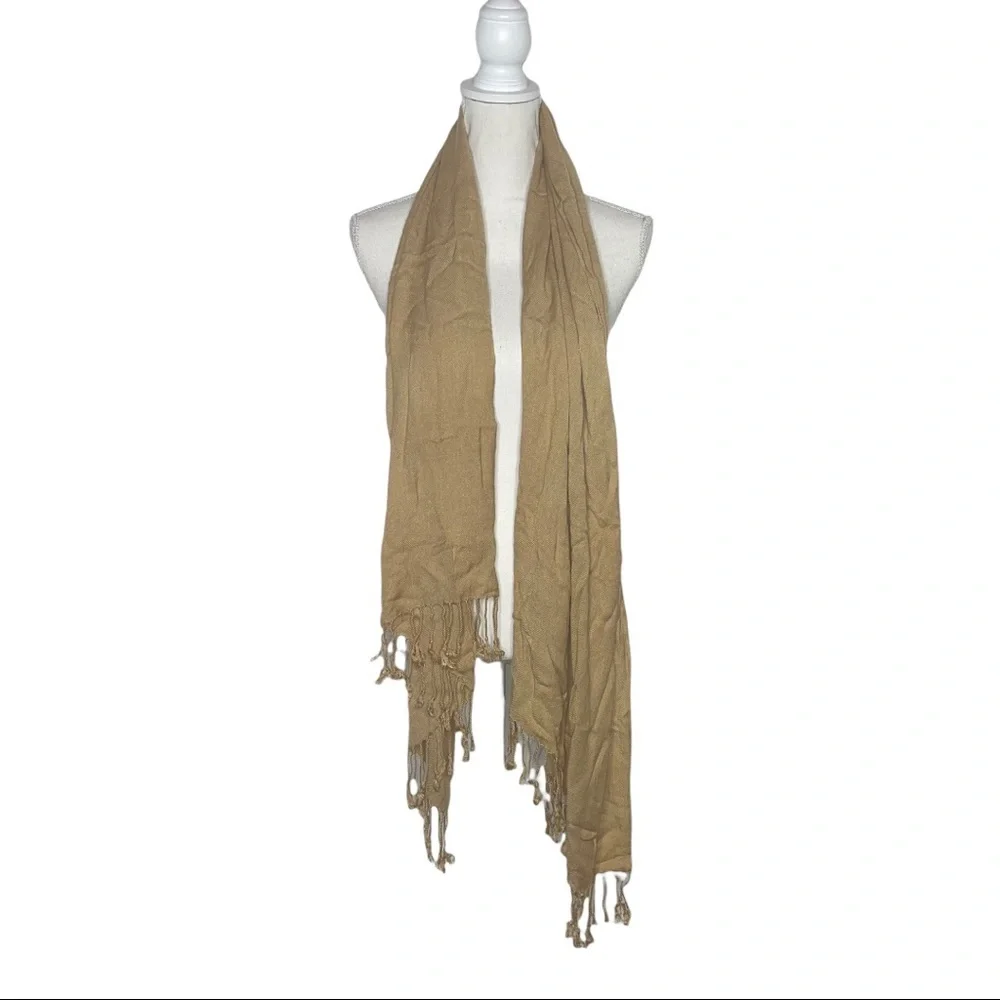 APT 9 Camel Scarf/Wrap with Fringes